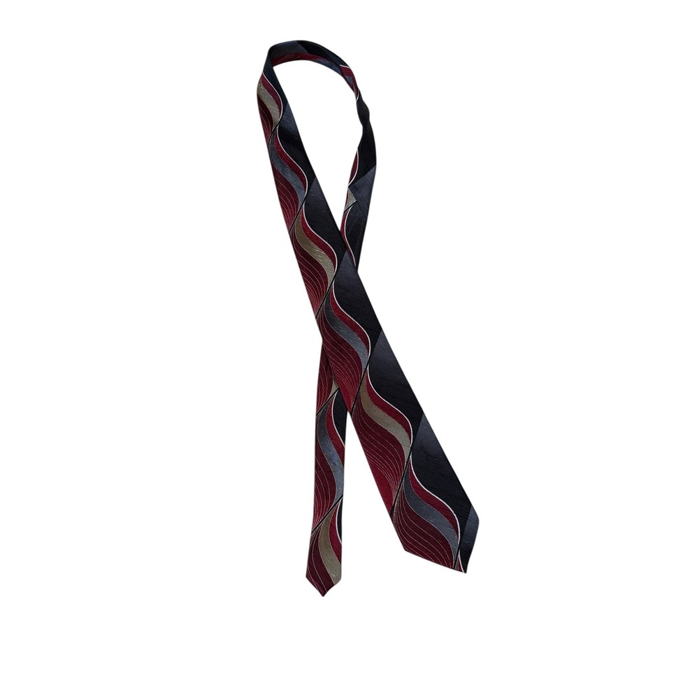 Mens George Necktie Black Red Gray Patterned Business Casual Dressy